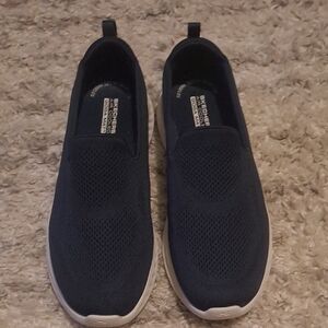Skechers Navy Knit Slip-On Walking Sneakers